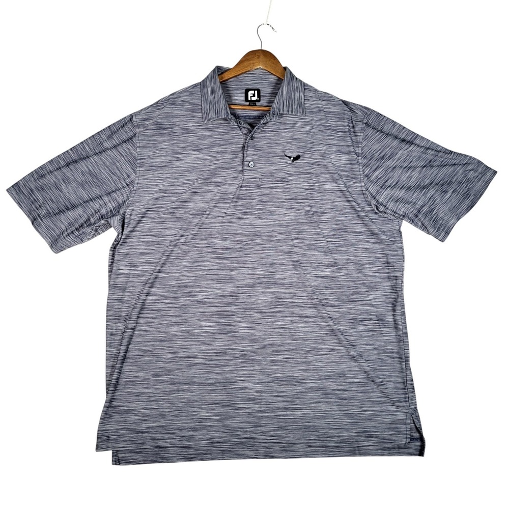 FootJoy Polo Mens XXL Performance Gray Heathered Golf Shirt Eagle Logo Athletic